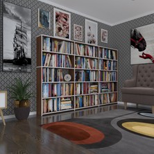 Kenzlife kitaplık süper ga 150*240*19 cvz 5 katlı 3 bölme çift bölme opsiyonlu ofis mutfak banyo dolabı arkalıksız