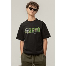 Populus One Piece Zoro Logo Siyah Tişört