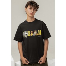 Populus One Piece Sanji Logo Siyah Tişört