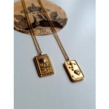 Margelle The Sun Çelik Gold Madalyon Kolye