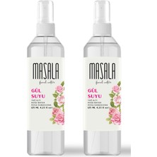 Masala 2 Adet Saf Gül Suyu 125 ml %100 Doğal Yağlı Hidrosol - Tonik Rose Floral Water Hydrosol Tonic