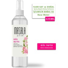 Masala 2 Adet Saf Gül Suyu 125 ml %100 Doğal Yağlı Hidrosol - Tonik Rose Floral Water Hydrosol Tonic