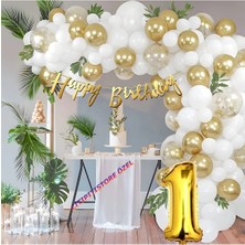 Çıtı Pıtı Store Çıtıpıtıstore 1 Yaş Balon Zinciri Seti Gölge Altın Balon Set