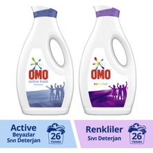 Omo Sıvı Deterjan Active Fresh Beyazlar 1690 ml X1 + Omo Sıvı Deterjan Renkliler 1690 ml X1