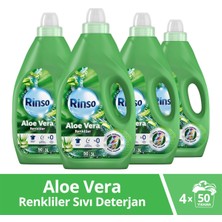 Rinso Sıvı Çamaşır Deterjanı Aloe Vera Renkiler İçin Renk Bakım Sağlayıcı ve Renk Koruyucu 3 LT x4