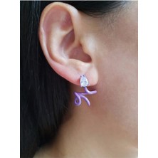 Margelle Taşlı Twisted Küpe - Pembe