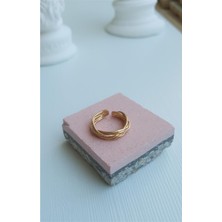 Margelle Tel Örgü Model Gold Yüzük