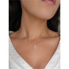 Margelle Zirconia Swarovski Damla Gümüş Kolye