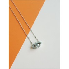 Margelle Zirconia Swarovski Taşlı Göz Gümüş Kolye