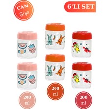 Flosoft Bebek Cam Mama Yoğurt Kavanozu Kapaklı 6’Lı Set (200 Ml X 6 Adet)