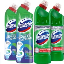 Domestos Çamaşır Suyu Dağ Esintisi 750 ml x2 +Domestos Tuvalet Temizleyici Kireç Çözücü 750 ml x2