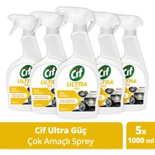 Cif Ultra Güç Çok Amaçlı Sprey Yağ ve Kir Sökücü 1000 ml X5