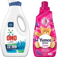 Omo Sıvı Deterjan Active Beyazlar ve Renkliler 1690 ml X1 + Yumoş Yumuşatıcı Extra Orkide 1440 ml X1