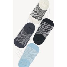 Mono Socks 4'lü Görünmez Sneakers Çizgili Çorap