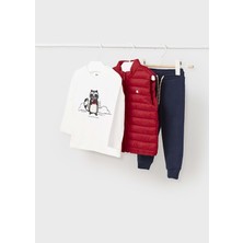 Mayoral Kırmızı Kız Bebek Gömlek Pantolon Yelek Set - Mayoral - Kırmızı - 36-Ay