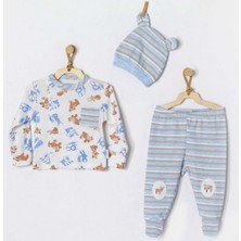 Andywawa Mavi Erkek Bebek 3lü Takım - Andywawa - Mavi - 0-3 Ay