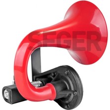 Seger SEGER-80JH Tek Boynuz Havalı Korna 12V (Unıchorn), Kırmızı Plastik Borulu