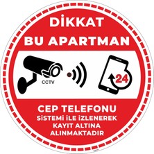 İsg Tabelam 60x60cm/Fosforlu Kompozit/Dikkat Bu Apartman Cep Telefonu Sistemi İle İzlenerek Kayıt Altına Alınmaktadır V6