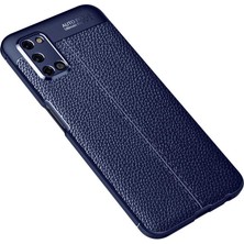 Case Street Oppo A92 Niss Silikon Deri Görünümlü + Nano Lacivert Kılıf