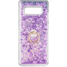 Smcase Samsung Galaxy Note 8 Milce Sulu Yüzüklü Silikon Arka Kapak Mor Kılıf