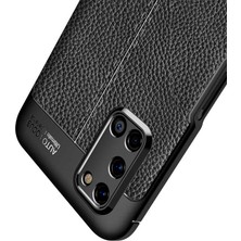 Dlrcase Oppo A72 Niss Silikon Deri Görünümlü Lacivert Kılıf