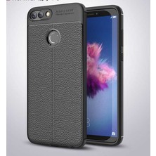 Dlrcase Huawei P Smart Niss Silikon Deri Görünümlü + Nano Siyah Kılıf