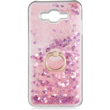 Dlrcase Samsung Galaxy J7 Core Milce Sulu Yüzüklü Silikon Arka Kapak Pembe Kılıf