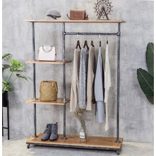 Blbn Design Dekoratif Borudan Raf ve Askılık 125 cm