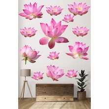 Kt Grup Muhteşem Lotus Çiçekleri 12 Adet Premium Duvar Sticker Seti