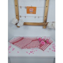 Mef Collection Alman Peçetesi Mutfak Bezi Kurulama Bezi Kırmızı 45x70 cm 3'lü