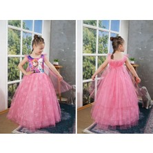 KonfixKids Kız Çocuk Beyaz Karlar Ülkesi Elsa Kostüm,doğum Günü,parti Elbisesi 3-10 Yaş