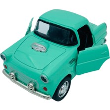 Popit Toys Metal Model Araba Kapıları Açılır Kapanır Çek Bırak Hareket Eden Retro 1955 Ford Thunderbird Turkuaz