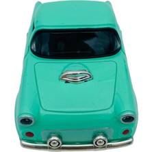 Popit Toys Metal Model Araba Kapıları Açılır Kapanır Çek Bırak Hareket Eden Retro 1955 Ford Thunderbird Turkuaz