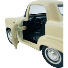 Popit Toys Metal Model Araba Kapıları Açılır Kapanır Çek Bırak Hareket Eden Retro 1955 Ford Thunderbird Krem