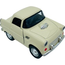 Popit Toys Metal Model Araba Kapıları Açılır Kapanır Çek Bırak Hareket Eden Retro 1955 Ford Thunderbird Krem