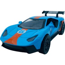 Popit Toys Metal Model Araba Kapıları Aç Kapa Çek Bırak Hareket Eden  Araç Kamuflaj Ford Gt Mavi Turuncu Cizgi