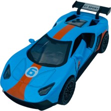 Popit Toys Metal Model Araba Kapıları Aç Kapa Çek Bırak Hareket Eden  Araç Kamuflaj Ford Gt Mavi Turuncu Cizgi