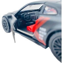 Popit Toys Metal Model Araba Kapıları Açılır Kapanır Çek Bırak Hareket Edebilen Lüks Araç Siyah Nissan Gtr