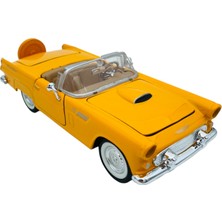 Popit Toys Ford Thunderbird 1956 Die-Cast Ford Lisanslı 1,24 Koleksiyonluk Model Klasik Araba Sarı