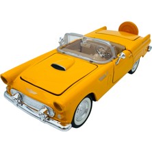 Popit Toys Ford Thunderbird 1956 Die-Cast Ford Lisanslı 1,24 Koleksiyonluk Model Klasik Araba Sarı