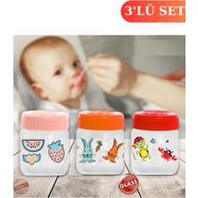 Flosoft Bebek Cam Mama Yoğurt Kavanozu Kapaklı 3’Lü Set 200 Ml X 3 Adet