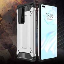 HEPTEKİLETİŞİM Huawei P40 Pro Kılıf Armor Köşe Korumalı Çift Katman Tank Zırh Kapak (Crash)