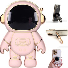 Gpack Universal Her Modelle Uyumlu Standlı Astronot Ring Pembe