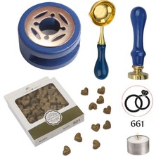 Davetiye Mum Mühürü Uygulama Seti Lacivert Renk 661 Yüzükler