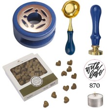 Davetiye Mum Mühürü Uygulama Seti Lacivert Renk 870 With Love