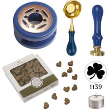 Davetiye Mum Mühürü Uygulama Seti Lacivert Renk 1139 Yonca