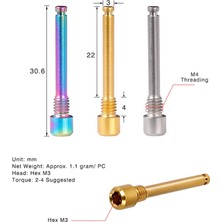 Fiona Bicycle Disk Breke Pad Threaded Pin Inserts Screw For R Hydraulic Disk Caliper-Golden (Yurt Dışından)