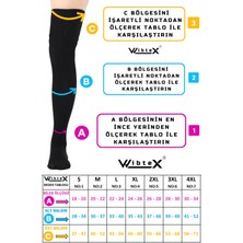 WibteX Diz Üstü Varis Çorabı Burnu Açık (Siyah Renk) Orta Basınç Ccl2(Çift Bacak)