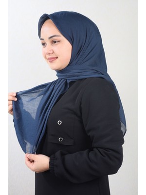 Berussa Düz Renk Bambu Eşarp - Desen-01 - Lacivert -93