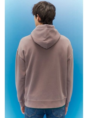 Lee Erkek Mor Kapüşonlu Sweatshirt